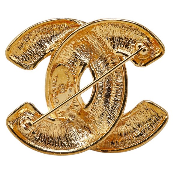CHANEL Matelasse Coco Mark Brooch Gold Plated - Picture 2 of 5